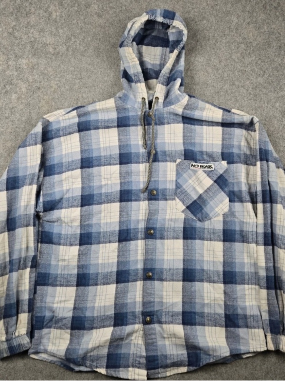 Blue Plaid Hooded Shirt Jacket